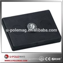 L43* W31*H6.9mm Rectangular rubber coated magnet with thread hole